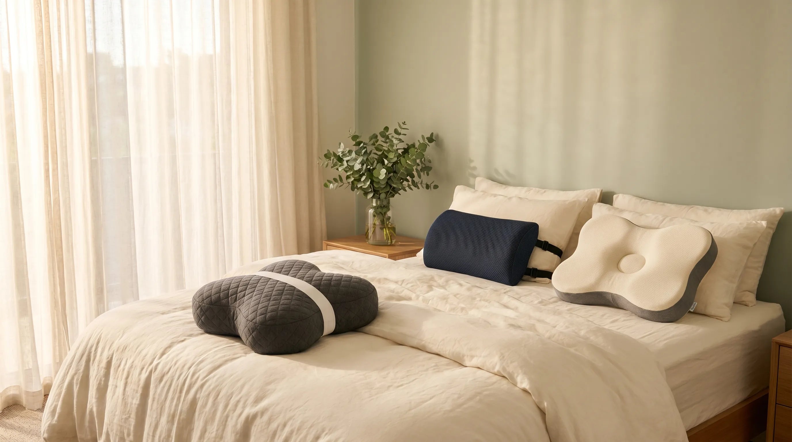 Calm Australian bedroom at golden hour